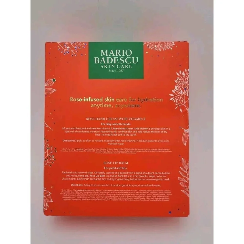 Mario Badescu Skin Care Gift Set Rose‎ Hydration Duo Handcream and Lip Balm NIB